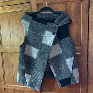 Coldwater Creek Black and Gray Wool Sweater Vest